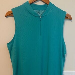 Nike Women's Teal Sleeveless Zip-Up Athletic Tank